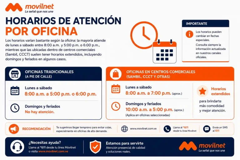 Horarios de Atención por Oficina