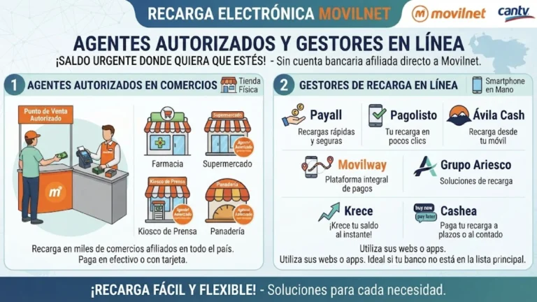 Recarga Electrónica (Agentes Autorizados y Gestores en Línea)
